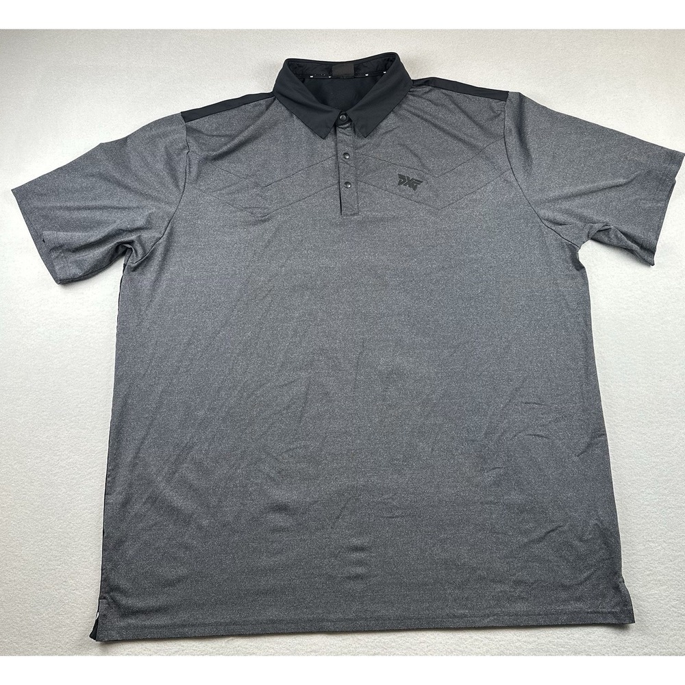 PXG Golf Polo Shirt Mens 3XL Gray Black Performance Extreme Parsons Golf
